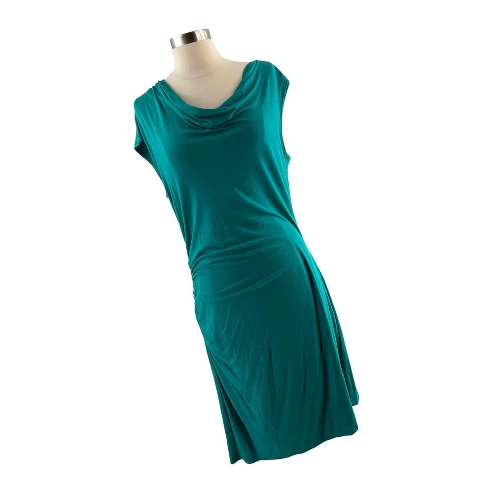 Trina Turk Turquoise Teal Jersey Sheath Dress Size Large EUC - Picture 9 of 9